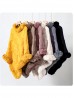 Solid Color Knitted Poncho W/ Fur Collar & Trim